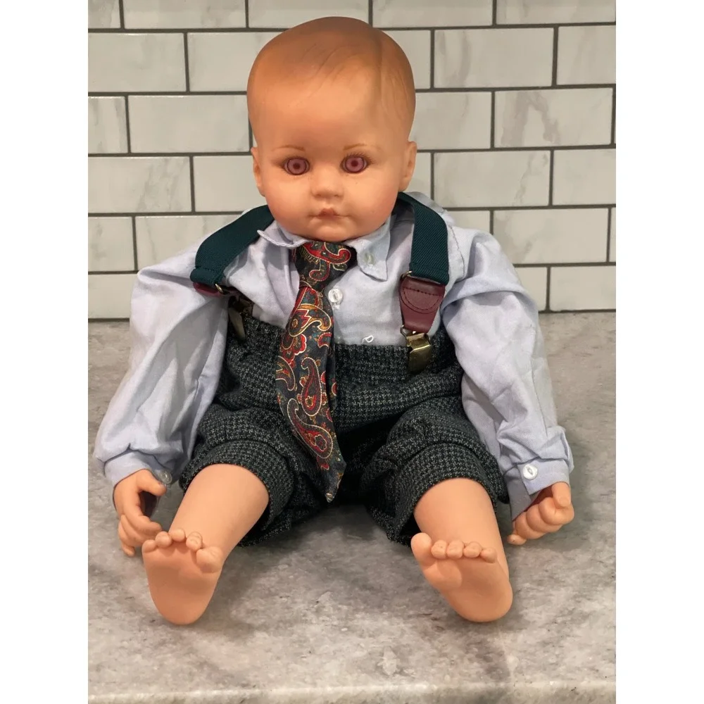 Gotz Baby Doll Boy 20in Blue Suit GÖTZ 74 v 9018 Vintage Formal Outfit Tie